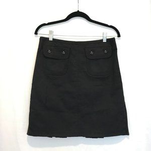 PER SE BY CARLISLE Mini Skirt With Pleated Detail Front Pockets in Black